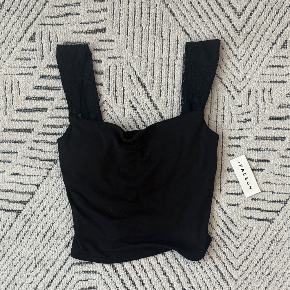 PacSun Black Lace Strap Tank Top